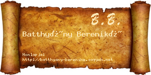 Batthyány Bereniké névjegykártya